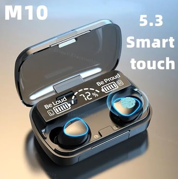 M10 BT True Wireless In-Ear Headphones With Big Screen Black