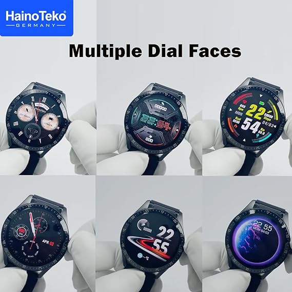 Haino Teko Germany RW37 Watch Buds With Large Screen Round Shape AMOLED Display Smart Watch and Bluetooth Earbuds With 2 Pair Straps for Ladies and Gents
