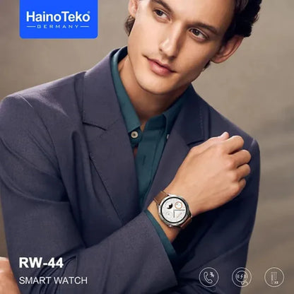 Haino Teko RW-44 (GT4) Smart Watch with 3 Bands (Stainless Steel + Leather + Silicone) with AMOLED HD IPS Screen